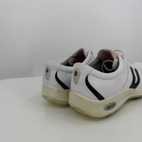 Ecco Women's Golf Shoes with Spikes size 42 EU or 11-11.5 US White Leather/Pink - Picture 9 of 14